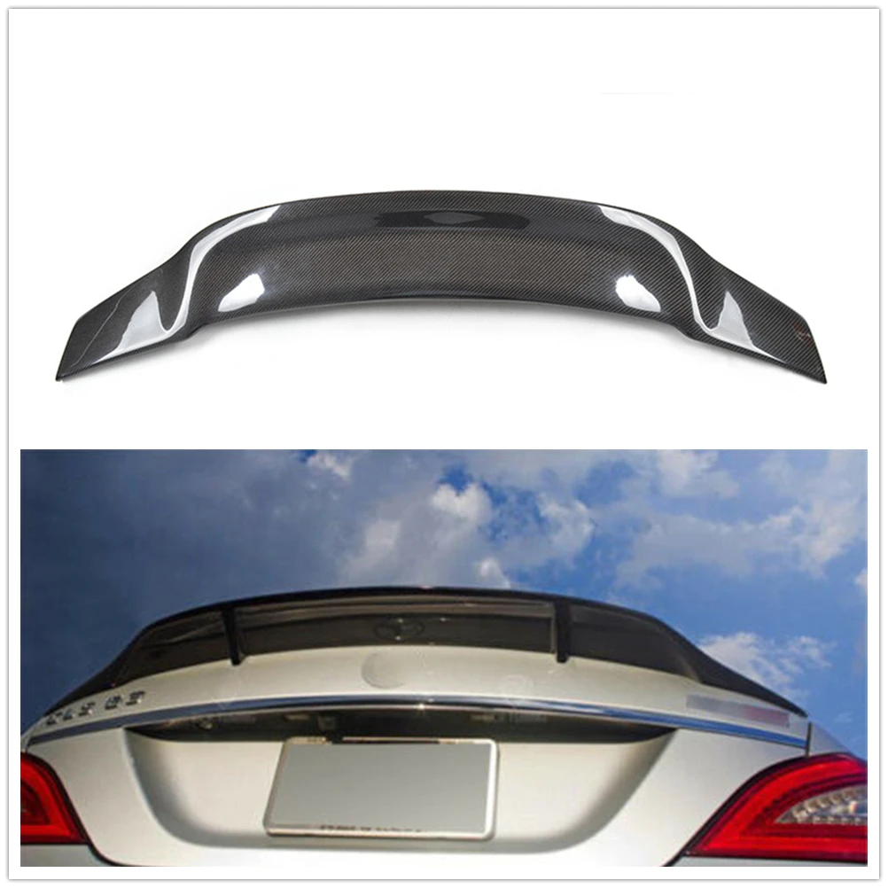 Rear Trunk Spoiler Wing Lip For Mercedes Benz CLS Class W218 CLS350 CLS400 CLS450 CLS500 CLS550 2012-2017 R Style Carbon Fiber