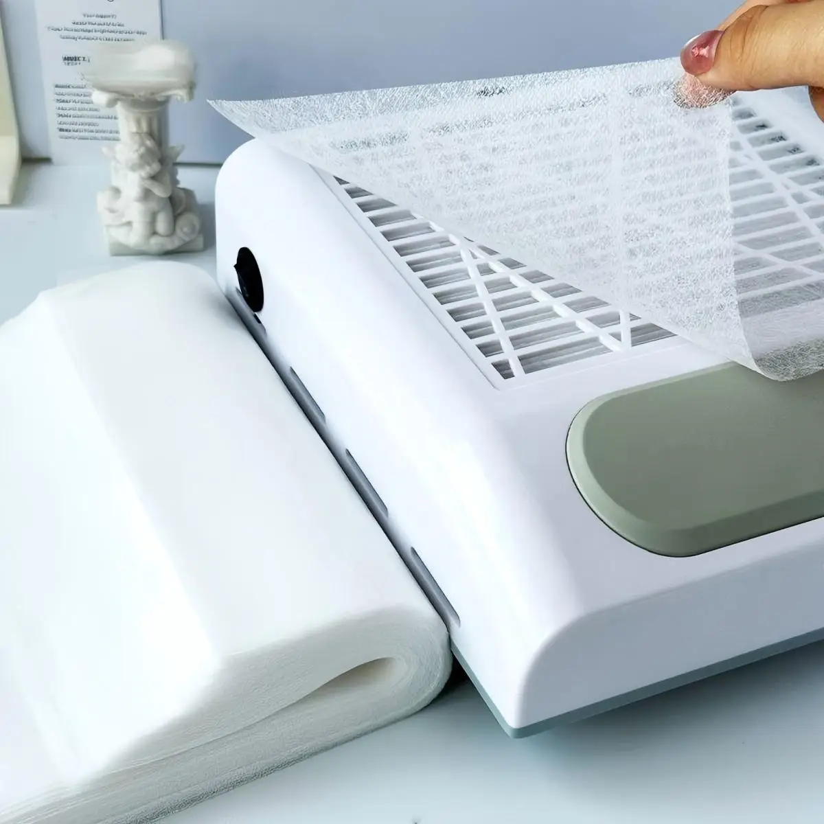100/300/500 unidades de Papel Filtrante para Unhas Não Tecido, Substituição para Coletor de Pó, Branco, para Manicure, Aspirador de Salão, Limpeza, Prático, Descartável