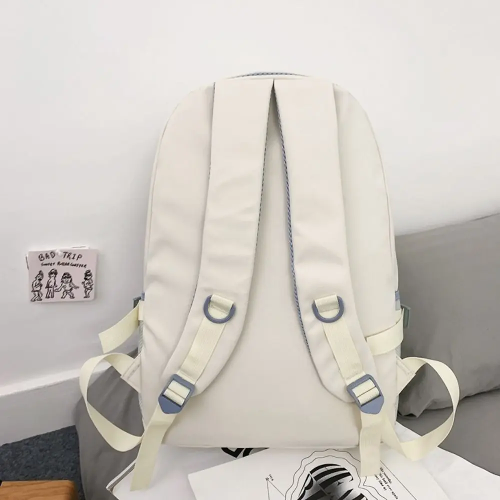 Mochila versátil de nailon para estudiantes universitarios, morral escolar informal de alta capacidad, resistente al desgaste, con múltiples bolsillos, a la moda