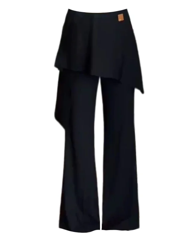 Pantalones Casuales Holgados de Cintura Alta con Corte Micro Acampanado para Mujer Talla Grande, Pantalones de Verano con Efecto Adelgazante, Cómodos para el Trabajo