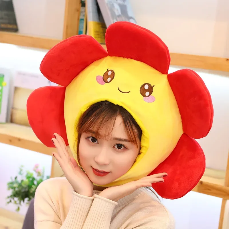 Cute Sunflower Hat Flower Headpiece Short Plush