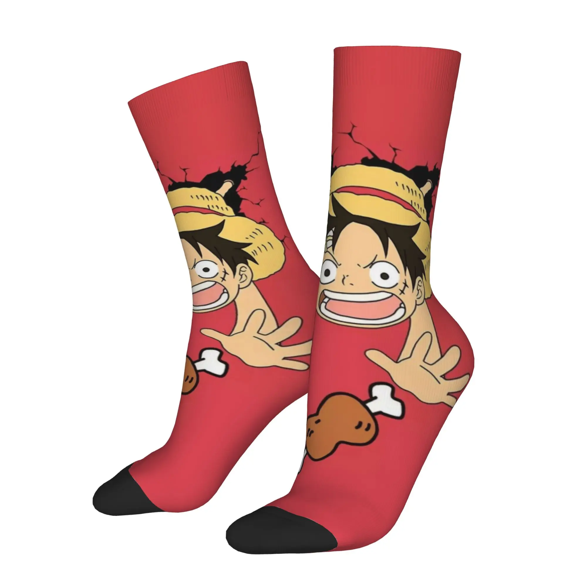 1 Pair Funny Sock One Piece Luffy (26) Hip Hop Seamless Pattern Printed Men Socks Casual Men's Socks