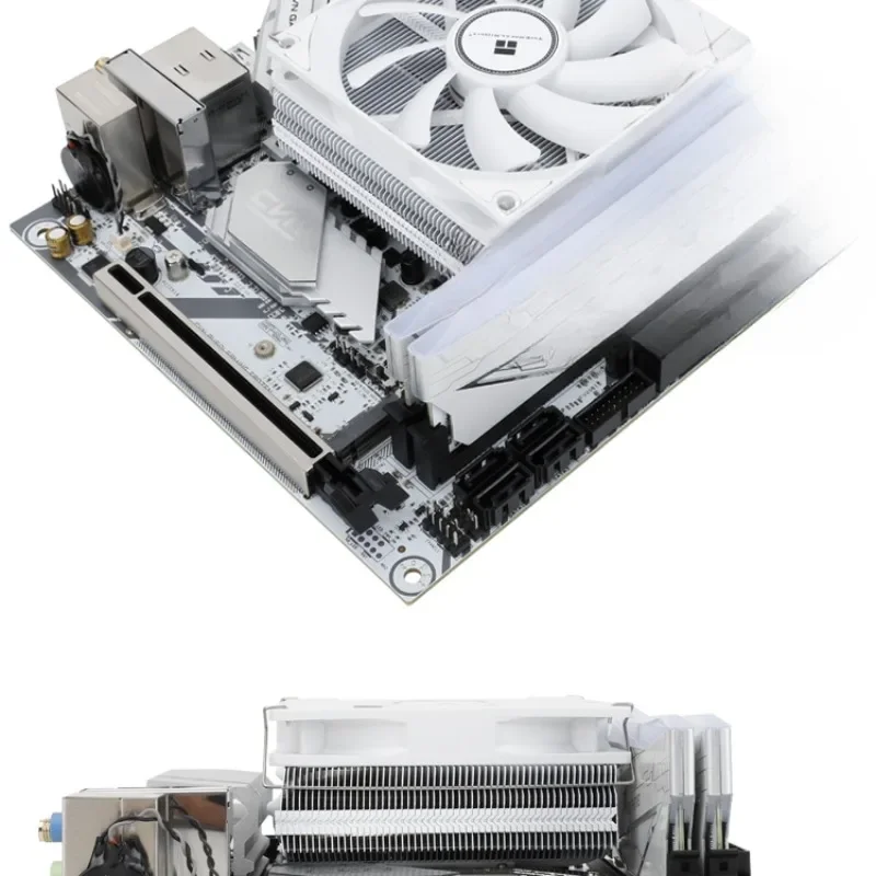 AXP90 X36X47X53 Down-pressure radiator CPU fan White 4 copper tube ITX small chassis Air cooling