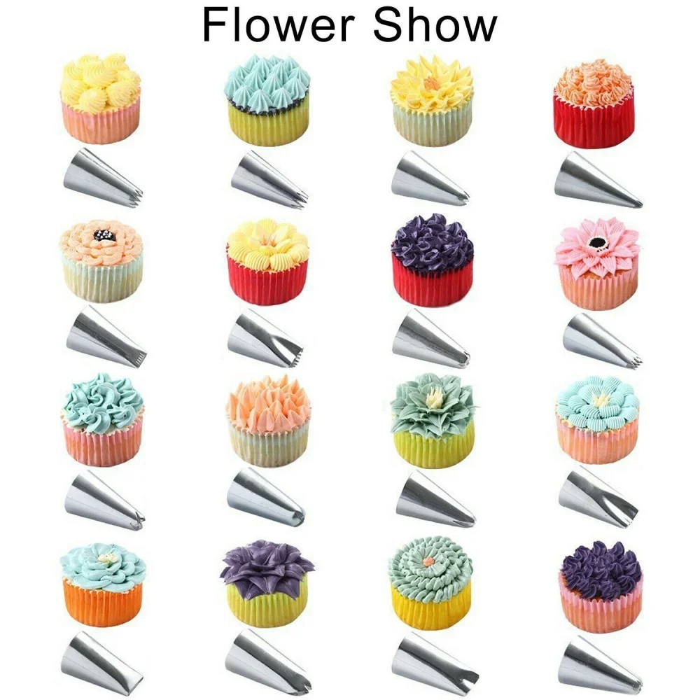 301pcs Cake Turntable Set Cake Decorating Set-Non-Slip Turntable with 48Piping Tips, Scrapers & Tools for DIY Baking Tools