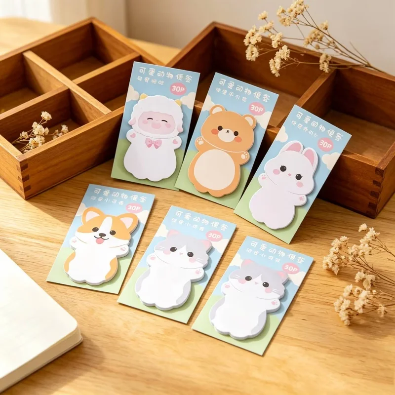 48pcs/lot Kawaii Cat Rabbit Bear Animal Memo Pad Cute Panda N Times Stationery Label Notepad Bookmark Post School Supplies