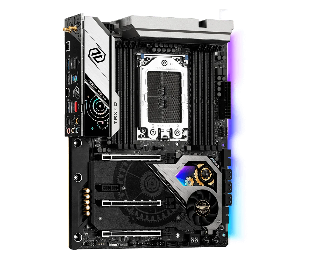 Imagem -04 - Suporte para Placa-mãe Asrock-taichi Tomada Cpu Trx4 Amd Trx40 Ddr4 4666 oc M.2 Pci-e 4.0 Nvme Ssd Atx 3970x 3990x 3960x