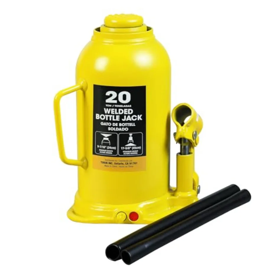 

20 Ton 40000 LBs Welded Hydraulic Car Bottle Jack for Auto Repair and House Lift Yellow