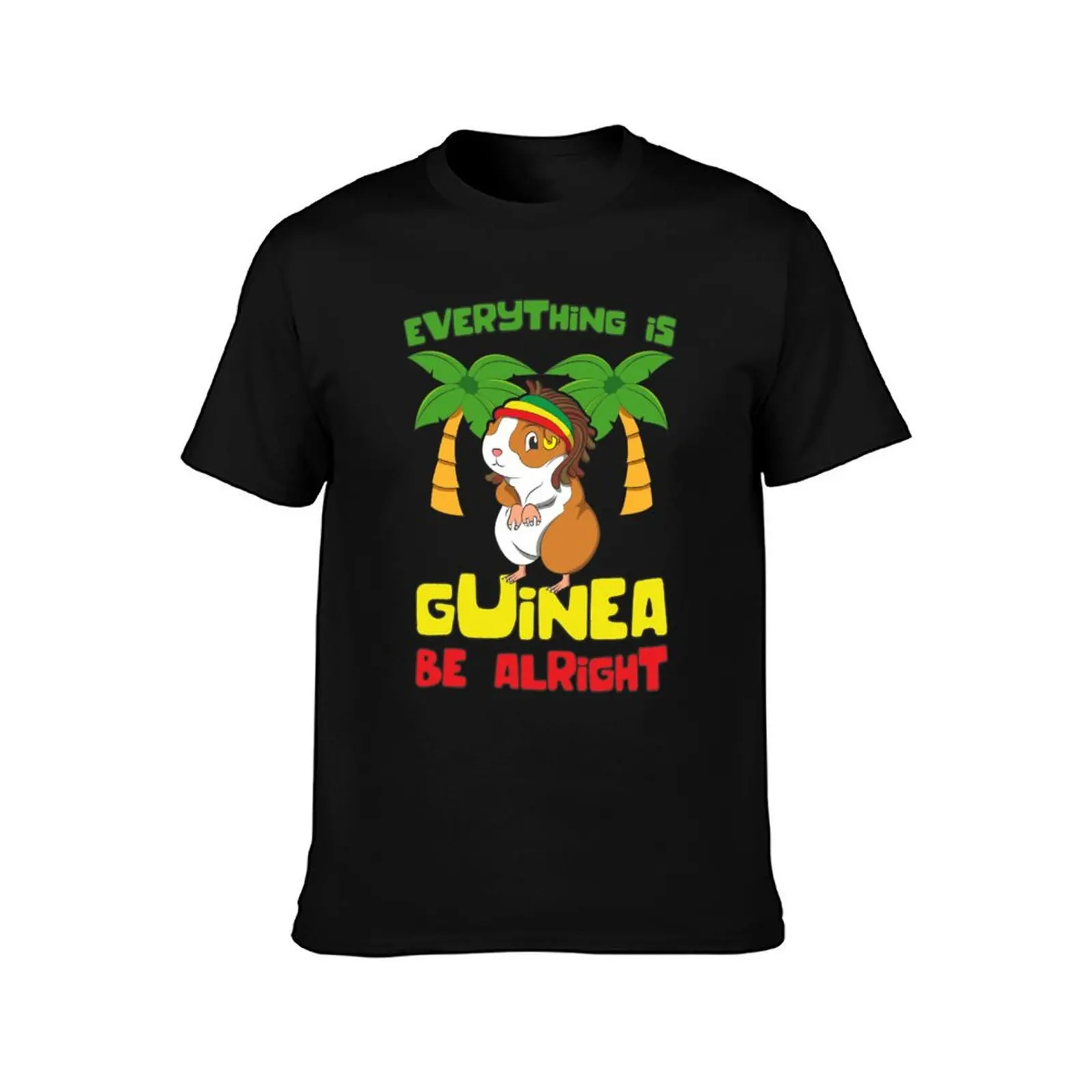 Rasta Guinea Pig Everything Is Guinea Be Alright T-Shirt Active Wear Sports for Men T-Shirt