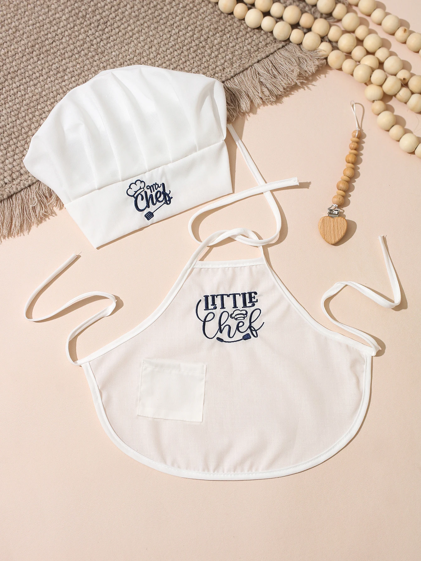 Ylsteed-ropa de fotografía bordada para recién nacidos, delantales para niñas y niños, sombreros de Chef adecuados para tomar fotografías, pequeños Chefs-HD, 2 uds.