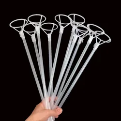 20/35 Sets Large Balloon Sticks with Big Cups Thickened 16/27'' Long Clear Bobo Balloon Sticks Holders for 10