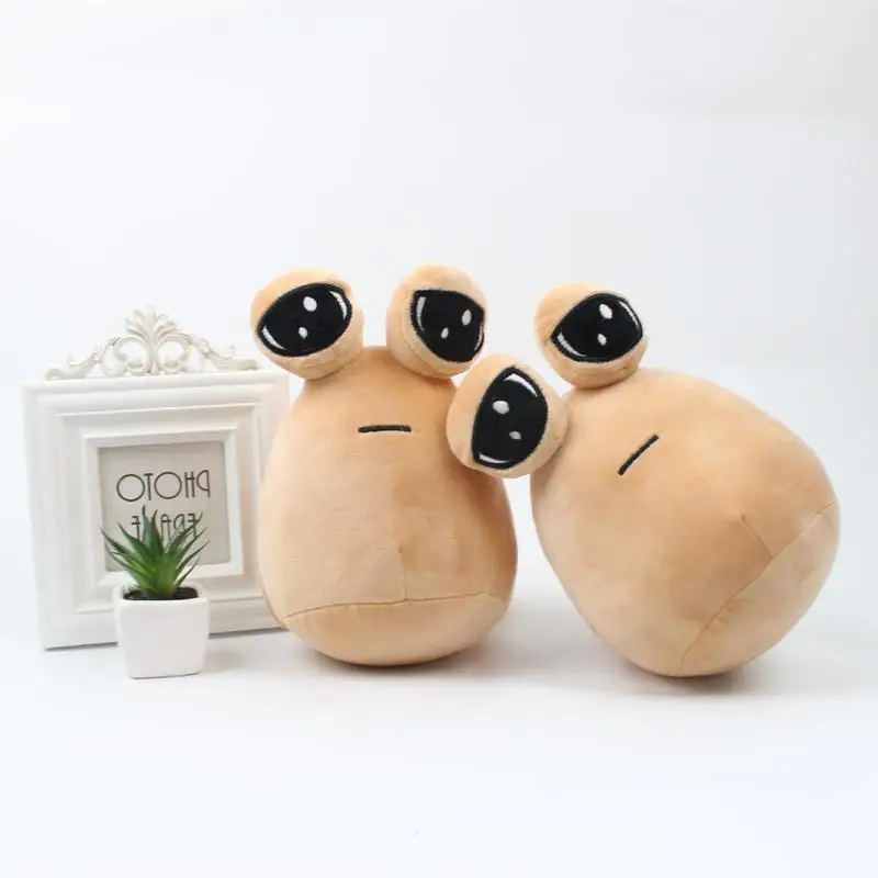 En Stock, juguete de peluche Pou, mascota alienígena oficial, muñeco de peluche, personaje del juego bonito, regalo de peluche para fanáticos de los niños, envío rápido