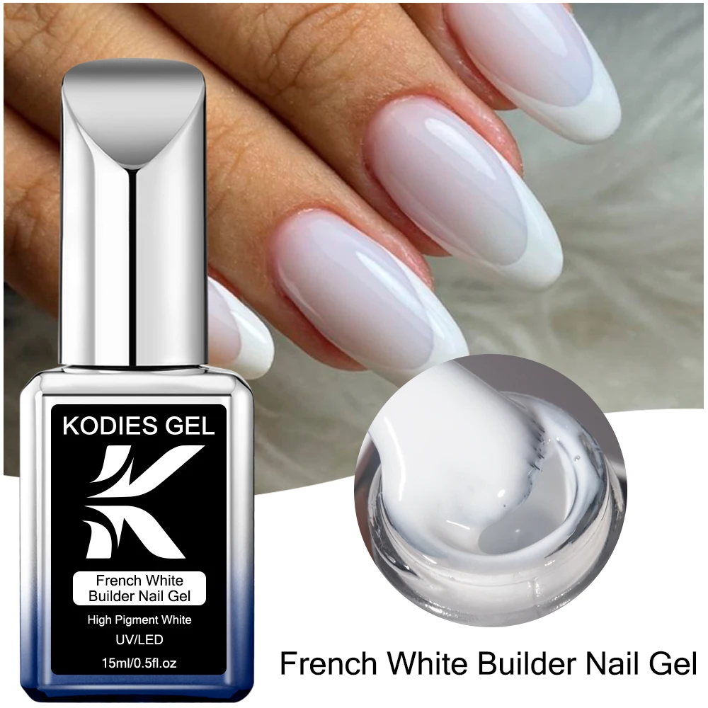 KODIES GEL French Manicure Gel Nail Polish Builder Nail Gel in A Bottle Strong Construction Gel Varnish for Extension Nails Art