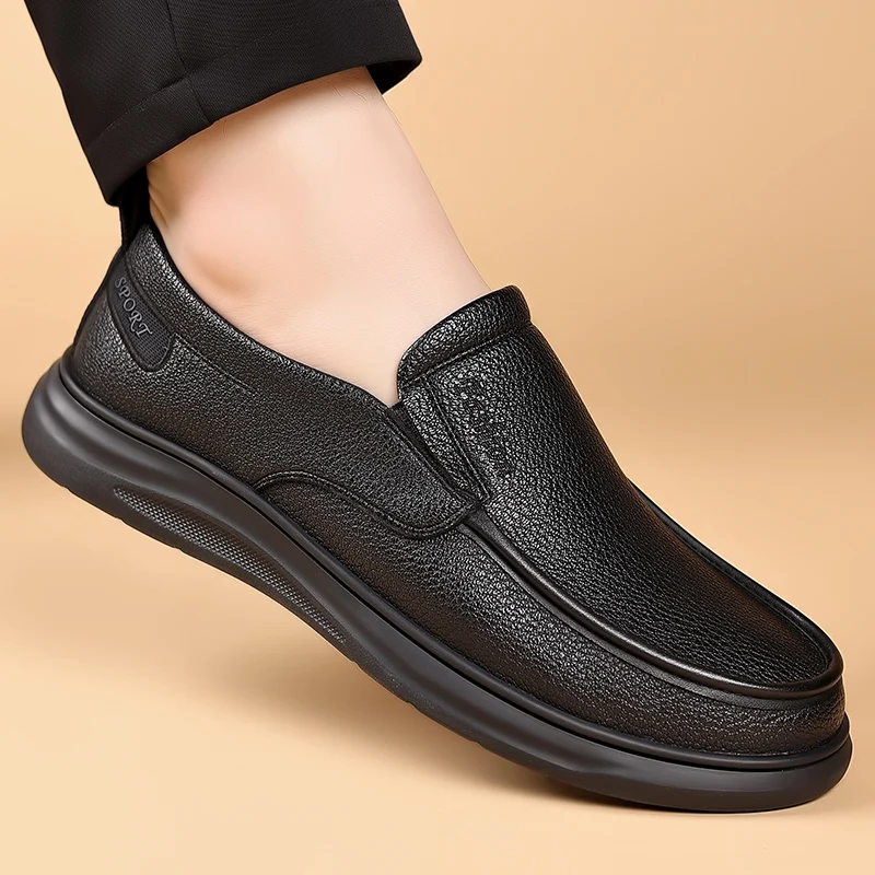 Spring Autumn Men\'s black Loafers Elegant Business Casual Shoes Anti Slip Formal business Leather Shoes for Men\'s moccasins