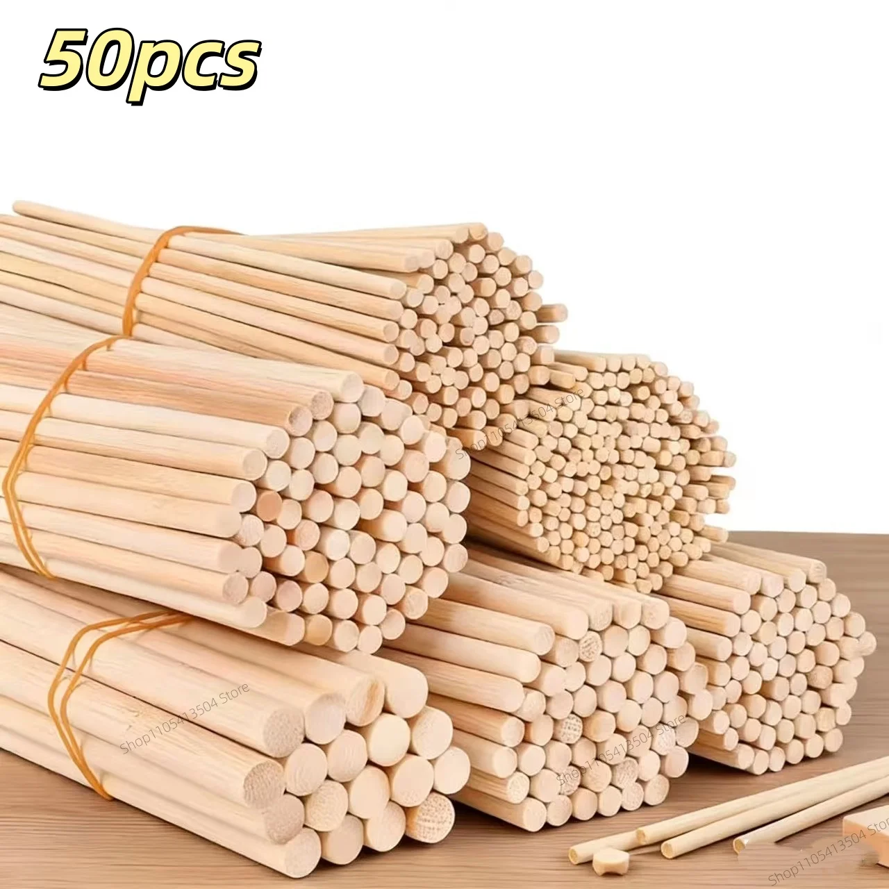 50pcs Round Wooden Sticks DIY Handmade Building Model Material Craft Making Small Wooden Stick For DIY candy Baking Supplies