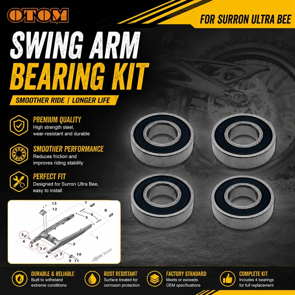 For Surron Ultra Bee Motorcycle Swingarm Bearing Kit Deep Groove Swing Arm Ball Bearings SUR-RON UltraBee Electric E Bike Parts