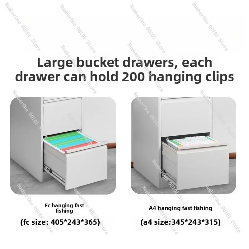 Office Steel File Cabinet 2 3 4 Drawer, Metal Filing Chest A4 Hanging Folder Document Archive Organizer with Lock