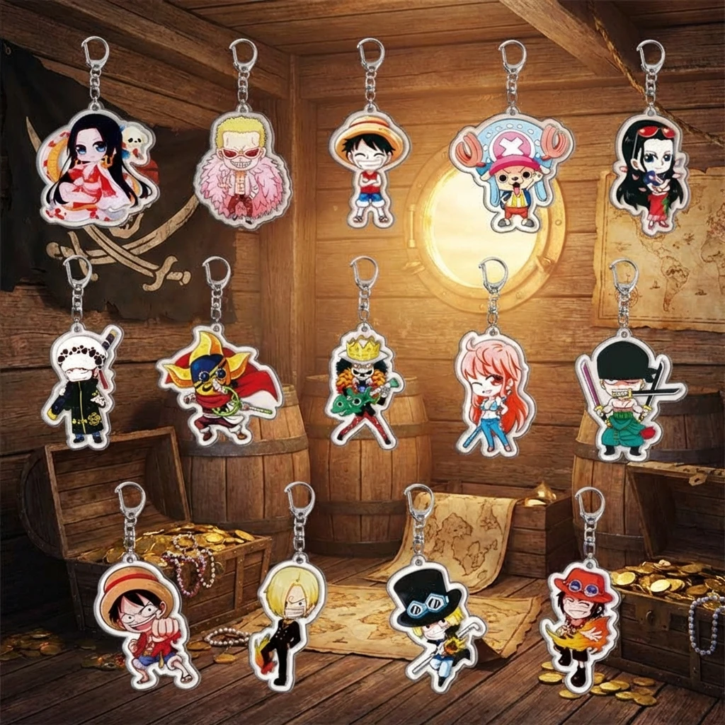 

Acrylic Keychain One Piece Monkey D Luffy Roronoa Zoro Anime Backpack Accessory Pendant Cosplay Gift for Fans Collection
