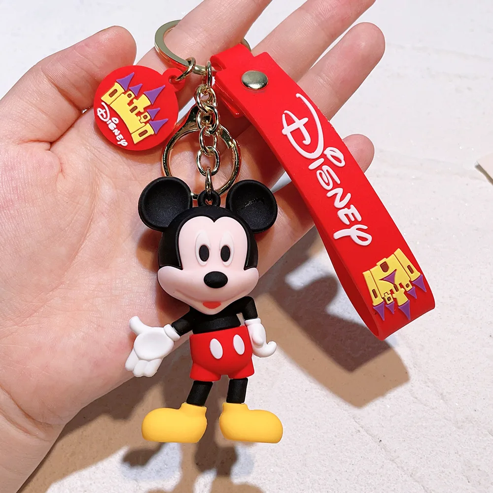 ディズニー-女性のためのミッキーマウスのキーホルダー,かわいい動物の