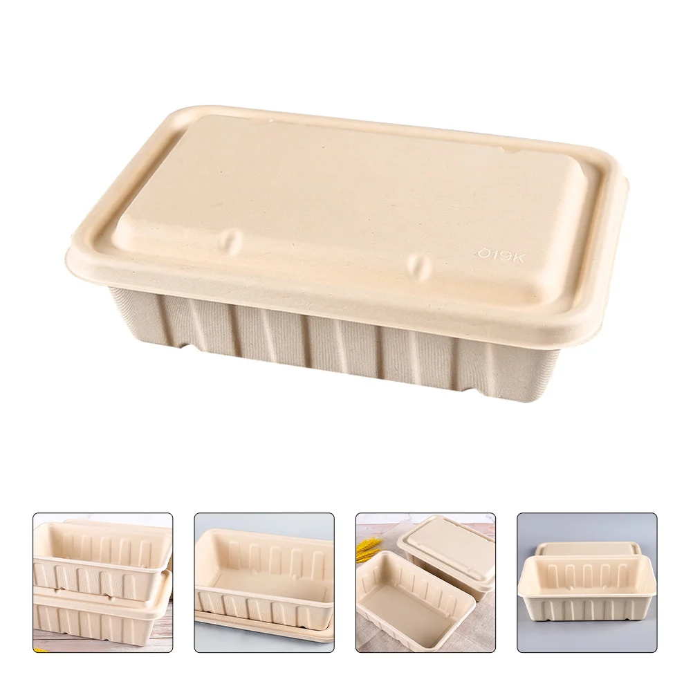 

10 Pcs Degradable Pulp Box Food Container Box Pulp Storage Box Food Storage Container Packing Box