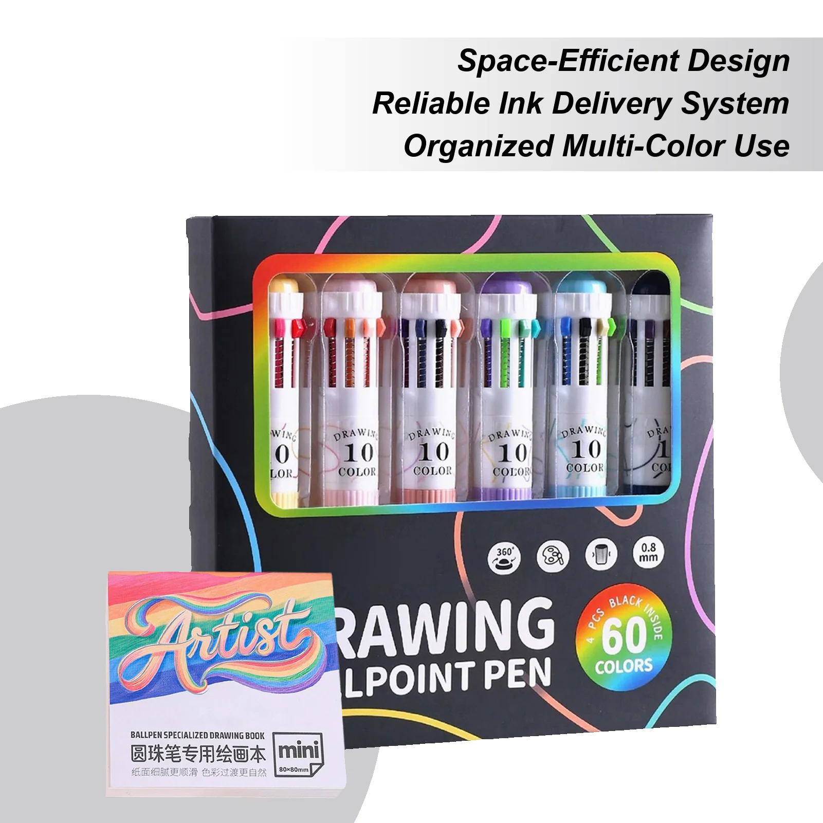 

Pens Multicolor 0.8mm 60 Colors Fine Point Pen With Journal Students Stationery For Teacher Students Planner School Journaling