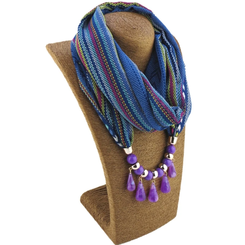 2023 New Fashion Bohemian Ethnic Jewelry Pendant  Scarf Necklace For Women