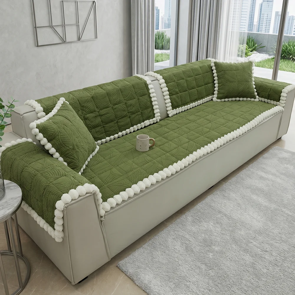 Soft Comfortable Sofa Seat Cushion Cover Machine Washable Pet-Proof All-Season Living Room Furniture Protector Home Decor