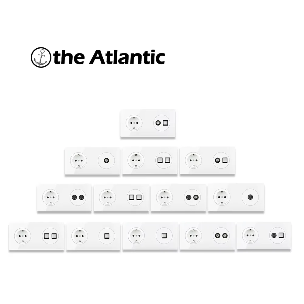 

Мощность ТВ-сигнала ТВ RJ45 Cat5e Компьютер Телефон Cat3 Спутниковая антенна Настенная белая стеклянная панель Розетка 172 мм * 86 мм Разъем для передачи данных