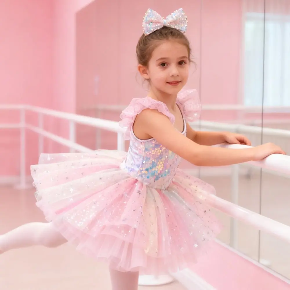Fashion Sequin Kids Ballet Dress Puffy Party Dress Ballet Tutu Modern Princess Dress Dance