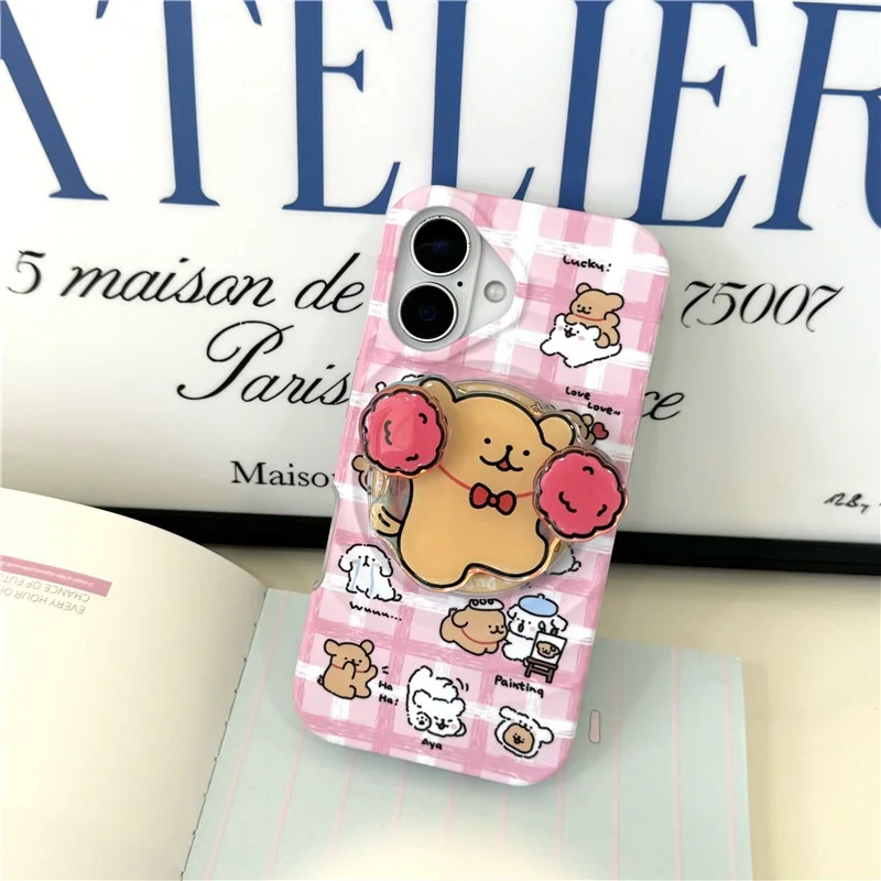 마그세이프 무선 충전 케이스 홀더용 한국 귀여운 만화 회전 강아지 그립톡 스탠드 아이폰 17용