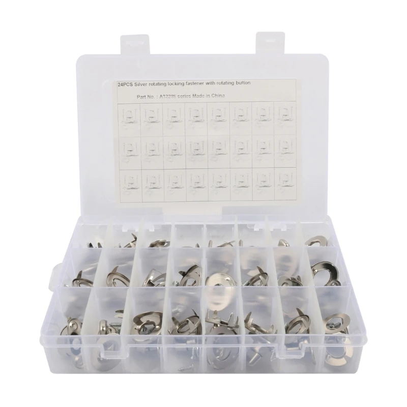 96GB Tarp Cover Lock Fasteners with Rotating Button, Metal Mounting Hardware for Canvas Boat Motorhome Tent Installation Jobs