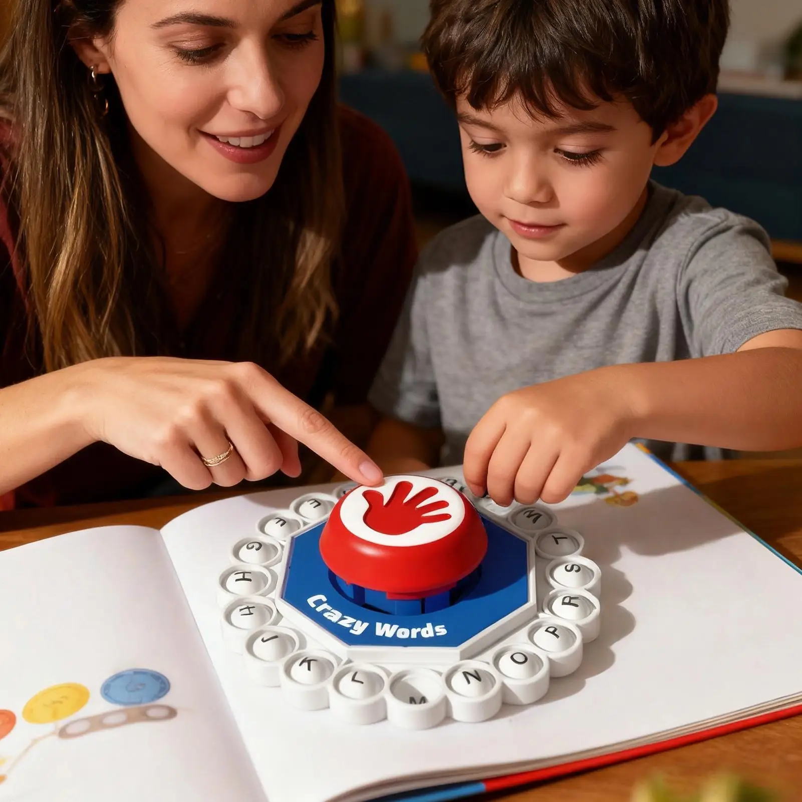Word Board Games Press Alphabet Learning Board Toy Educational Letter Spelling Game for Child Boy Girl Adult Family Gathering