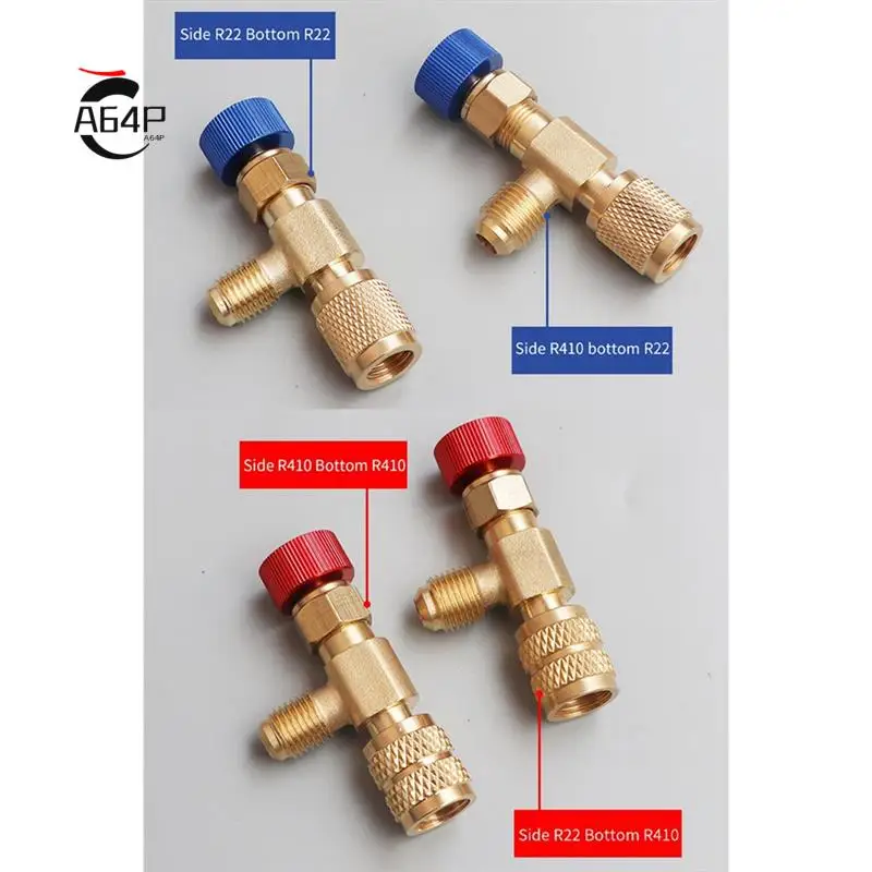 

A64P-R22 Клапан переменного тока 1/4 дюйма Наполнительное соединение Клапан хладагента кондиционера Ремонт кондиционера и адаптер безопасности фторида