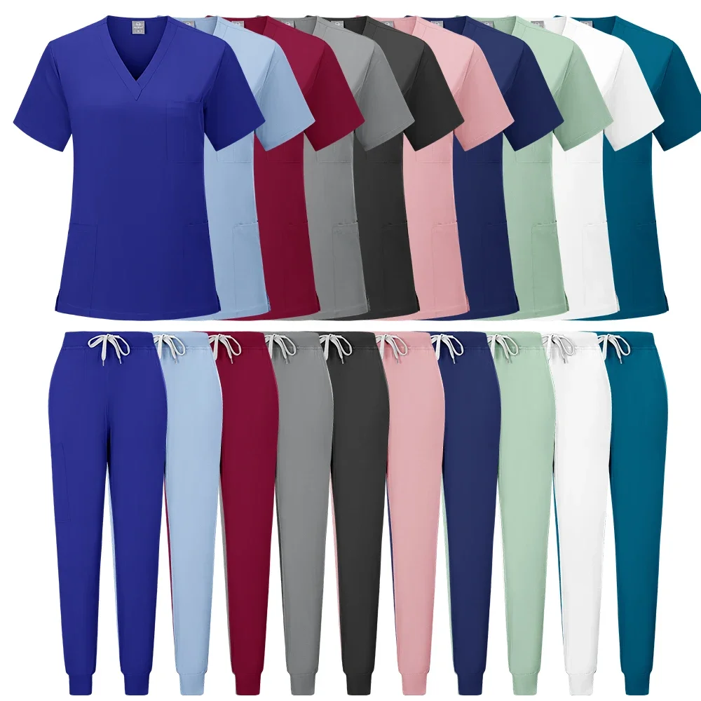 

Beauty Salon Workwear Slim Fit Medical Scrubs Uniform Women Nursing Accessories Hospital Surgery Gowns Dental Clinic Scrub Sets