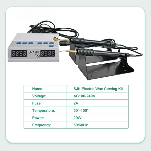 Imagen 2 del producto Kit de tallado de cera eléctrico SJK ultrafino con 6 uds puntas de cuchillo de cera para tallar pantalla Digital cera eléctrica herramientas de pluma de doble tallado