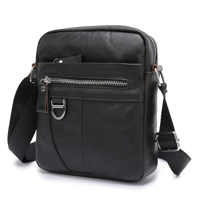 Bolsa De Ombro Crossbody De Couro De Cera Para Homens, Maleta De Couro Genuíno, Sacos De Mensageiro, Novo