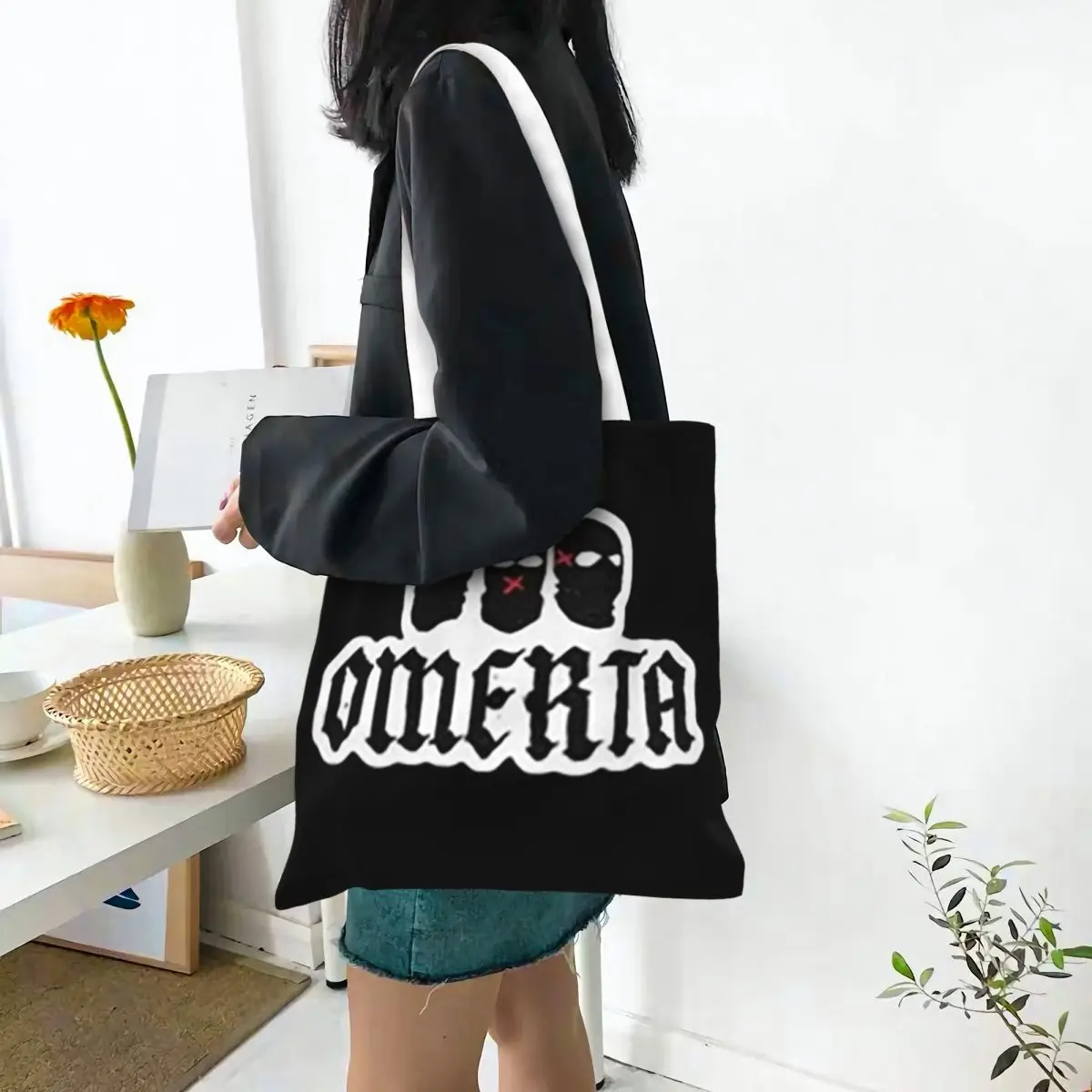 Omerta 47 Metal Band 19 Boodschappentassen Canvas De draagtas Herbruikbaar voor dames Schoudertas Reishandtas