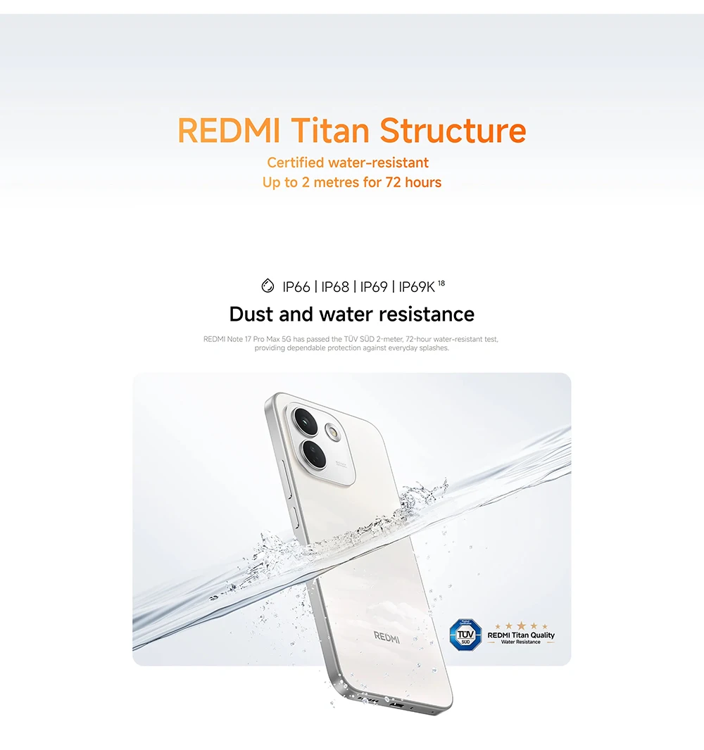 Global Version Redmi Note 17 Pro Max 5G 6.83' Smartphone 5G 9210mAh Battery 100W HyperCharge IP66 IP68 Powerful Snapdragon® 6 Gen 5