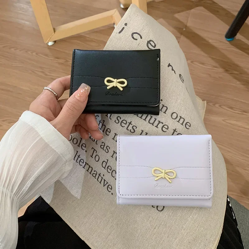 1 Piece Chic Elegant Style Card Wallet for Women Fashion Simplicity Bow Photocard Purse Student Portable Travel Purse Wallet