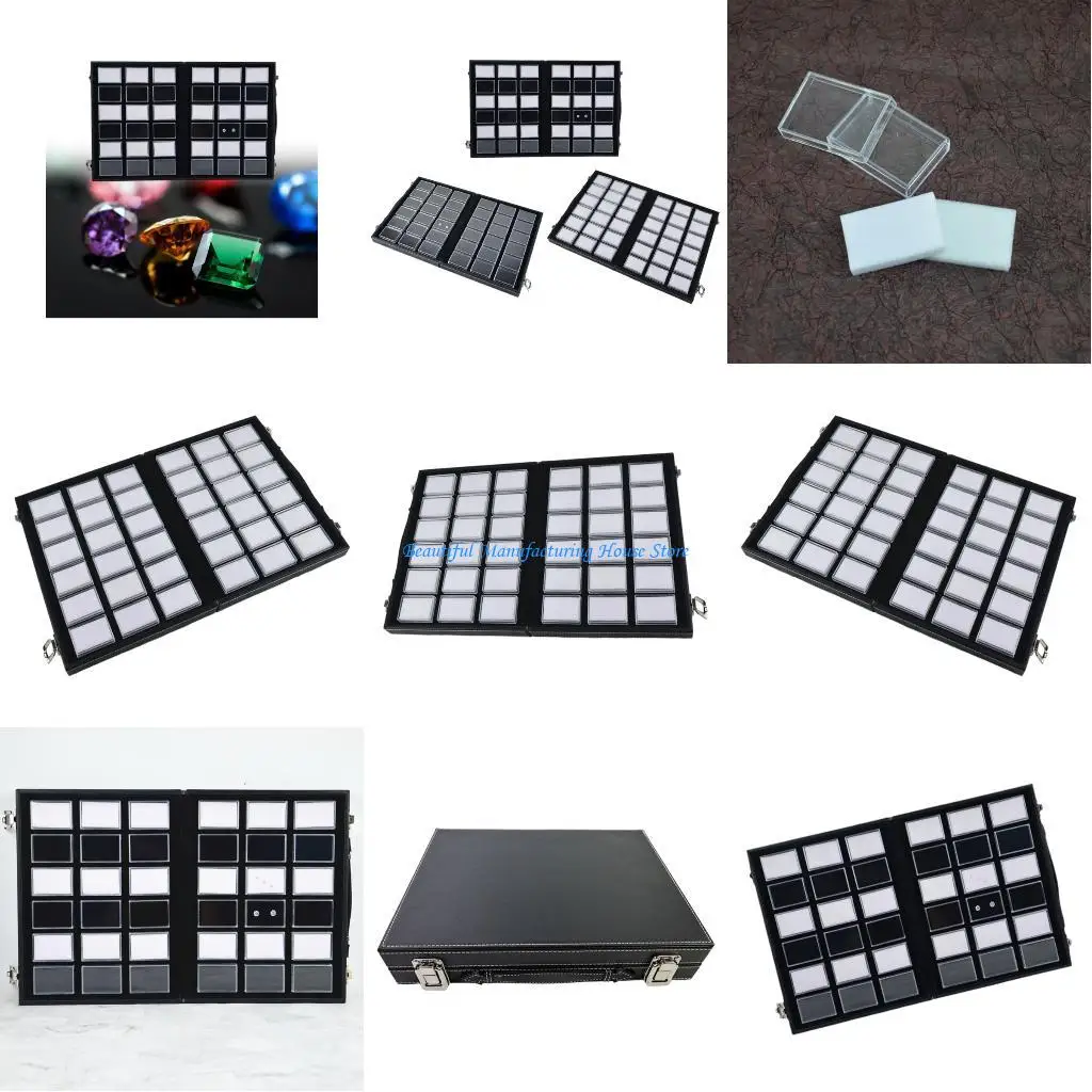 

E56A Прямоугольный акриловый футляр для ювелирных изделий в сочетании с практичным кожаным ремнем для переноски