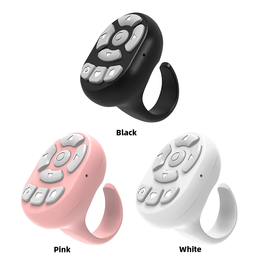 Mobile Phone Mini Remoter Bluetooth-Compatible Wireless Camera Shutter Selfie Button for TIK Tok Scrolling Ring for iPhone iPad