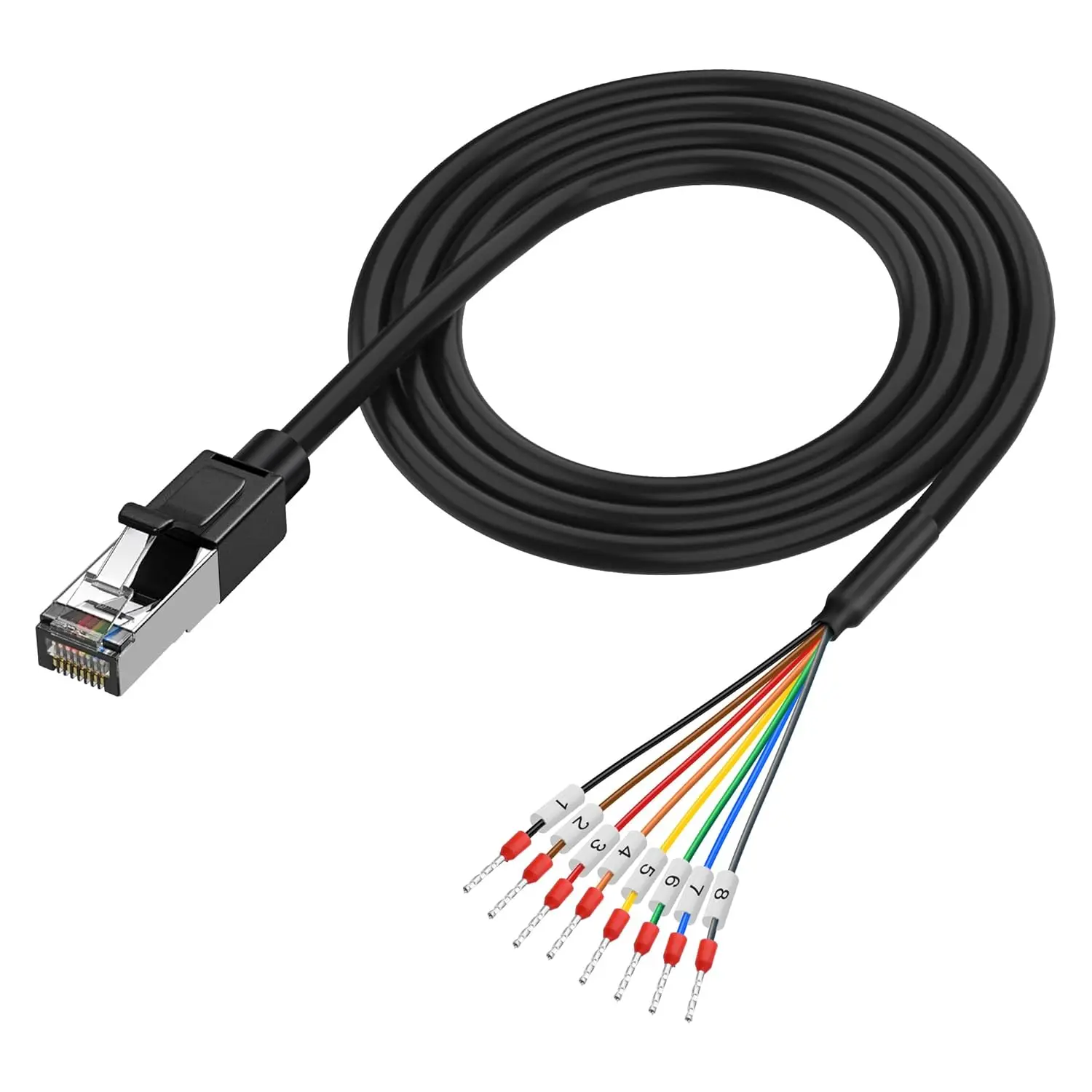 RJ45 to RS485/232 Terminal Block Cable 8P8C Single Switch Network Port Debugging Line PLC Serial Port Shielding Connection Wire