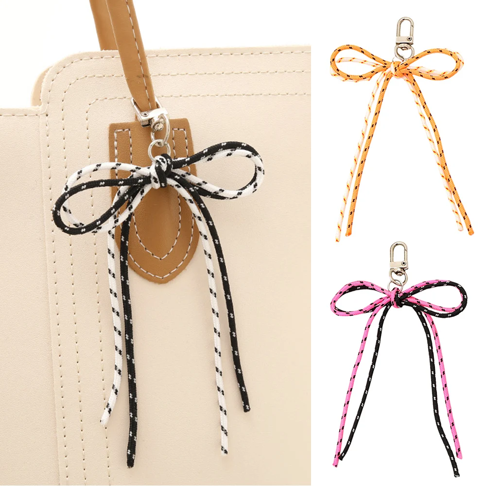 1PC Bag Pendant Nylon Rope Braided Keychain Women Bag Decoration INS Hand Woven Bag Accessories Sweet Colorful Woven Rope String