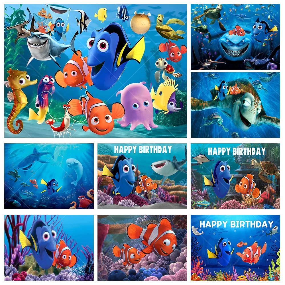 

Фон для студийной фотосъемки с изображением Нема марлина Брюса Дори из мультфильма «фигурка неба»