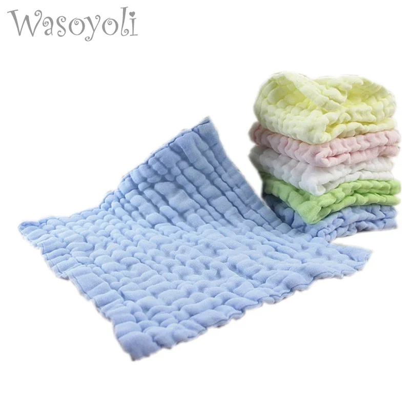 

Wasoyoli 3 Peices / Lot 35*35cm 12 Layers Soft Handkerchief 100% Muslin Cotton Seersckuer For Baby Feeding Bathing Face Washing