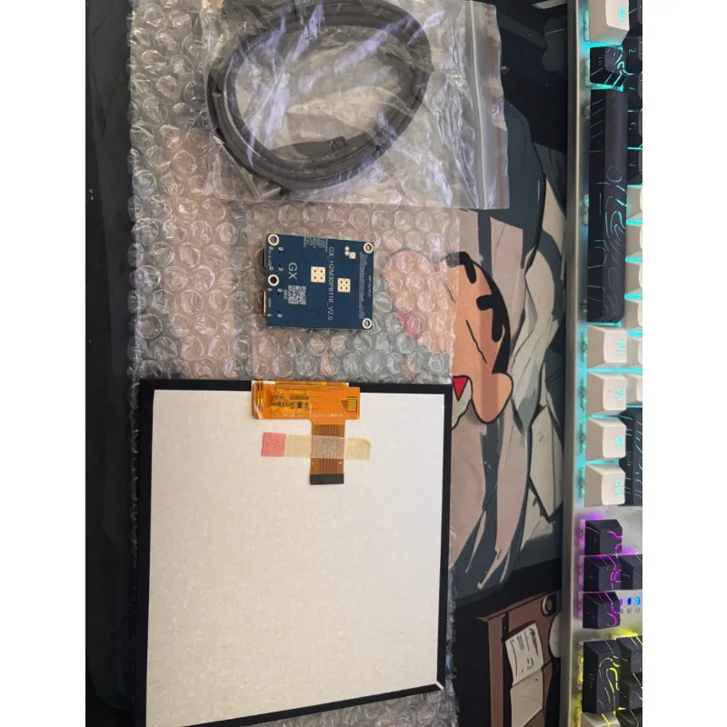 7.6 inch square IPS LCD display module with H-DMI driver board, 800x800 resolution, MIPI interface, suitable for MFD emulator
