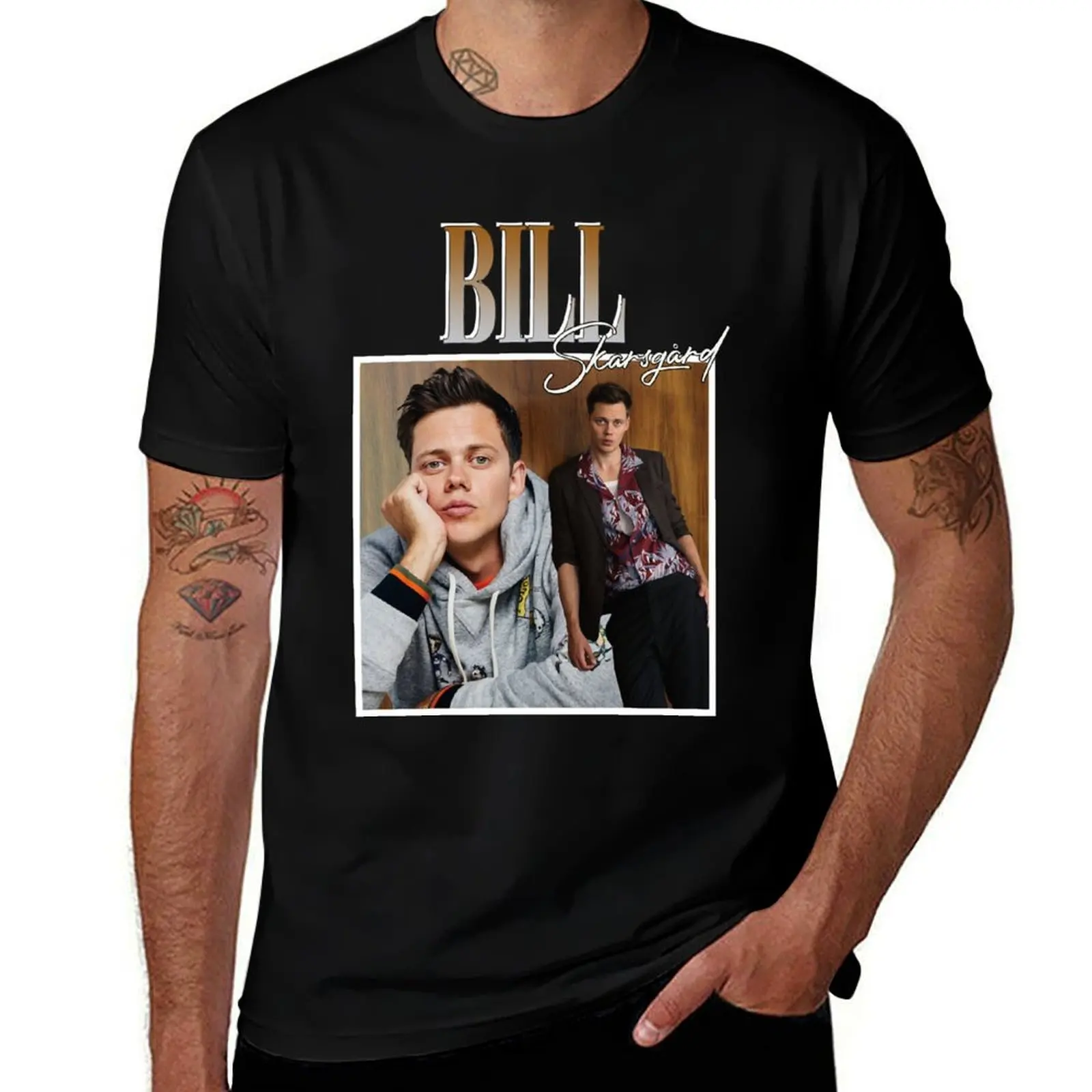 

Men Women Bill Skarsgard Gifts For Music Fans T-Shirt Christmas Casual Short Sleeve Top