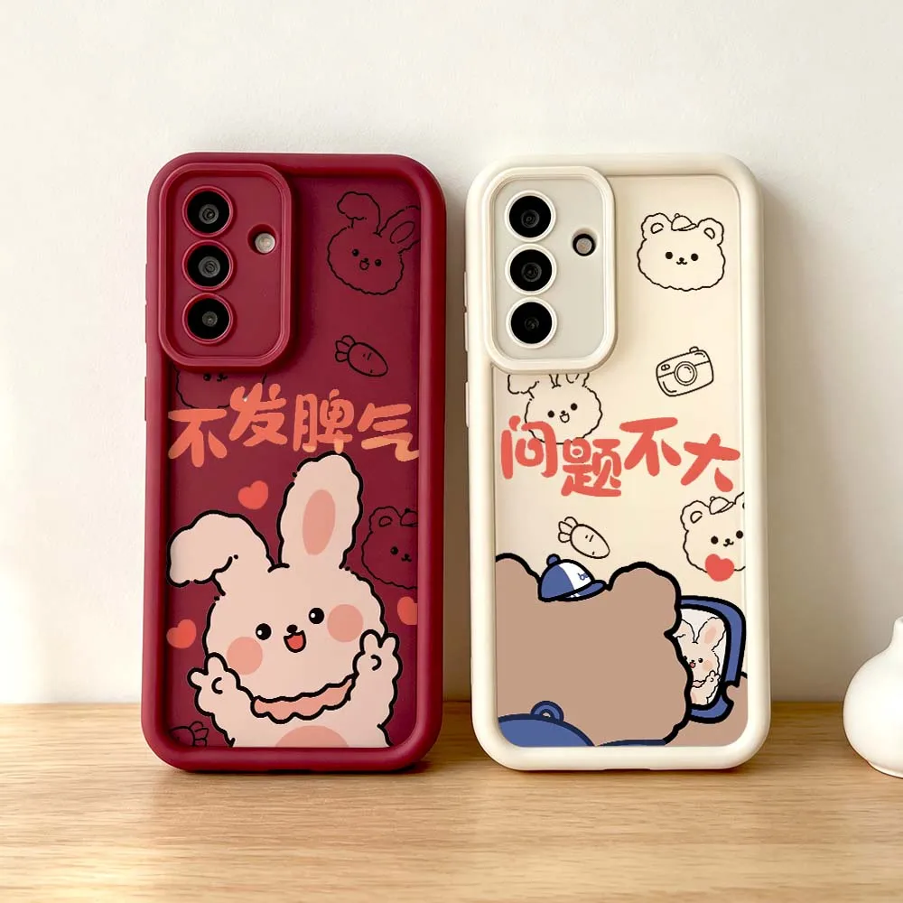 Cartoon Rabbit Bear Heart Gift For Samsung Galaxy A73 A72 A71 A56 A55 A35 A25 A54 A53 A52 A51 A32 Eye Ladder Phone Case