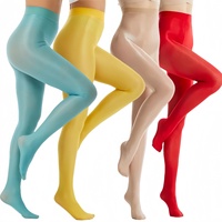 70D Plus Size Elastic Oil Shiny Glossy Pantyhose Bottom Body Shaping Black Tights for Curvy Women Leggings Nightclub Dance Wear