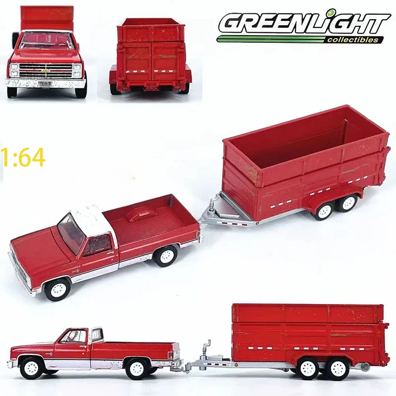 

New Greenlight 1:64 Scale Red Green K20 Pickup Wrecker Set Alloy Car Model Collection Ornaments Toy in Stock Child Gift