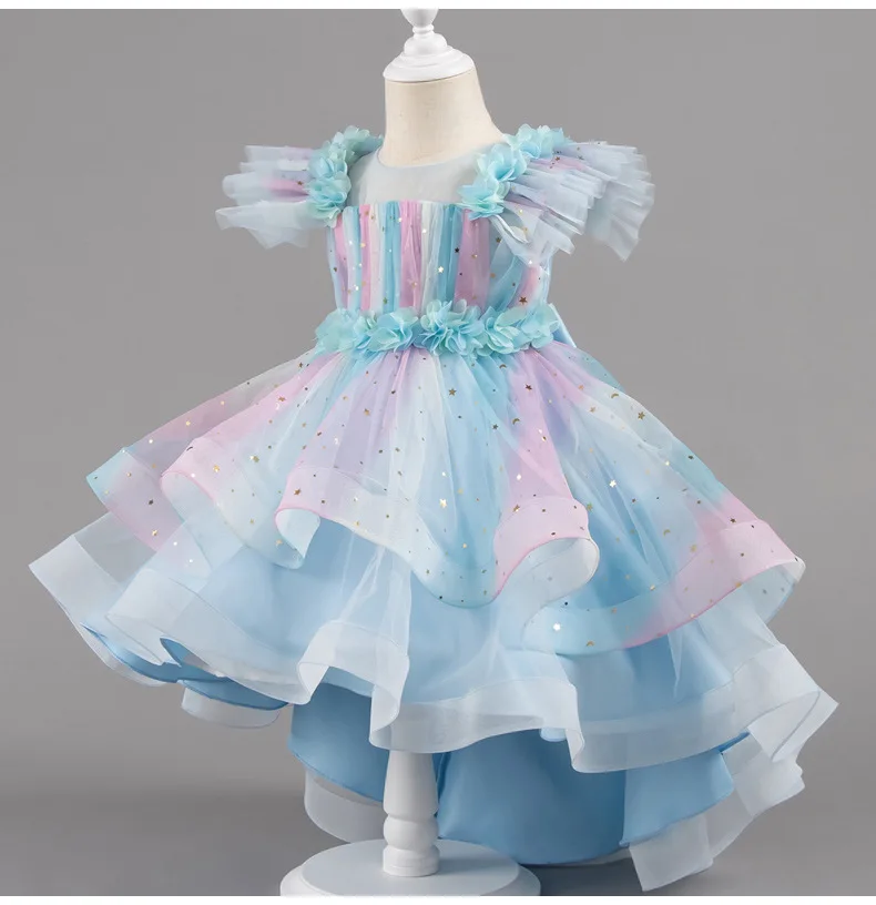 Flower Girls' Romantic Dress Kids Girl Tulle Clothes Child Performance Dresses 4-10 Years